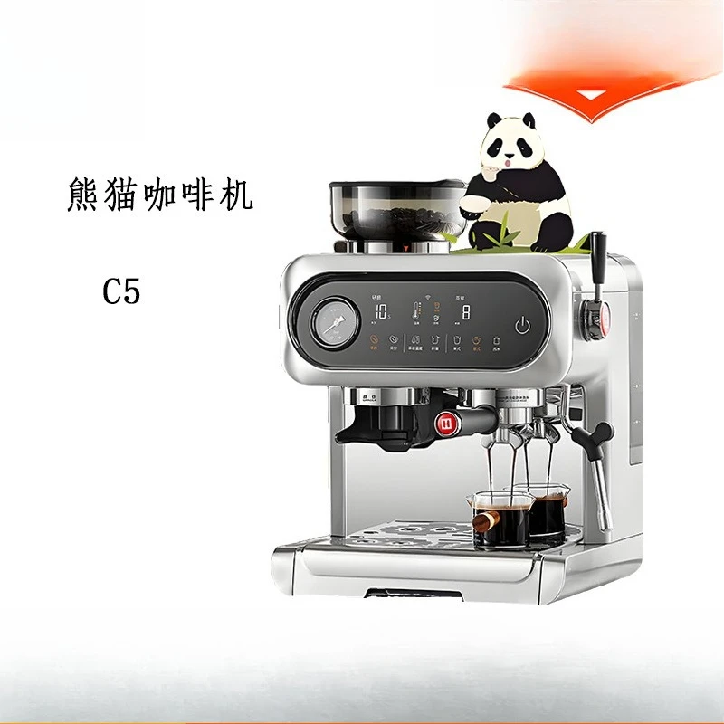 C5 coffee machine grinding machine semi-automatic hot and cold double extraction household milk foam bean grinder fog ash