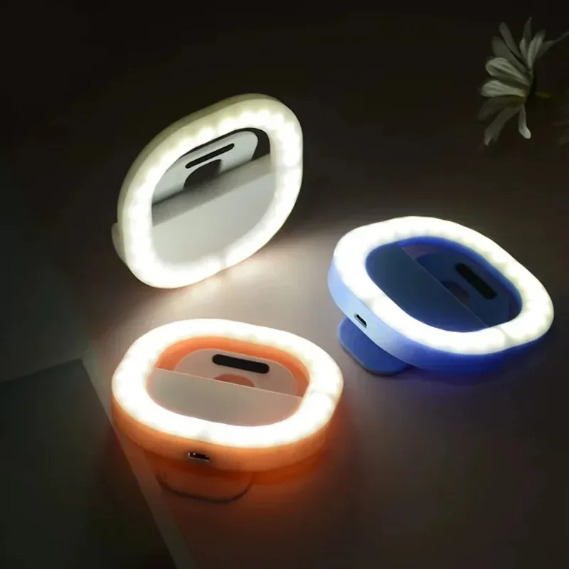 Mini luz LED para maquiagem de beleza para celular: recarregável por USB, brilho regulável de 3 níveis para fluxos ao vivo, selfies e maquiagem