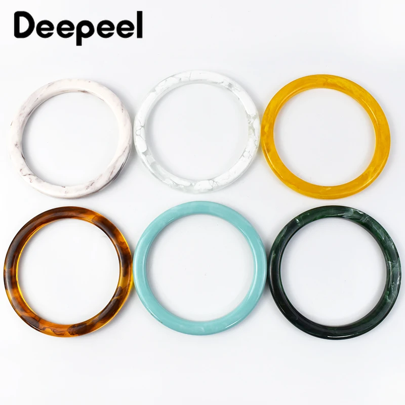 2/4 adet Deepeel 9cm reçine halka çanta sapı yuvarlak akrilik çanta dokuma çanta kolları değiştirin aksesuarları DIY çanta yapma malzemeleri