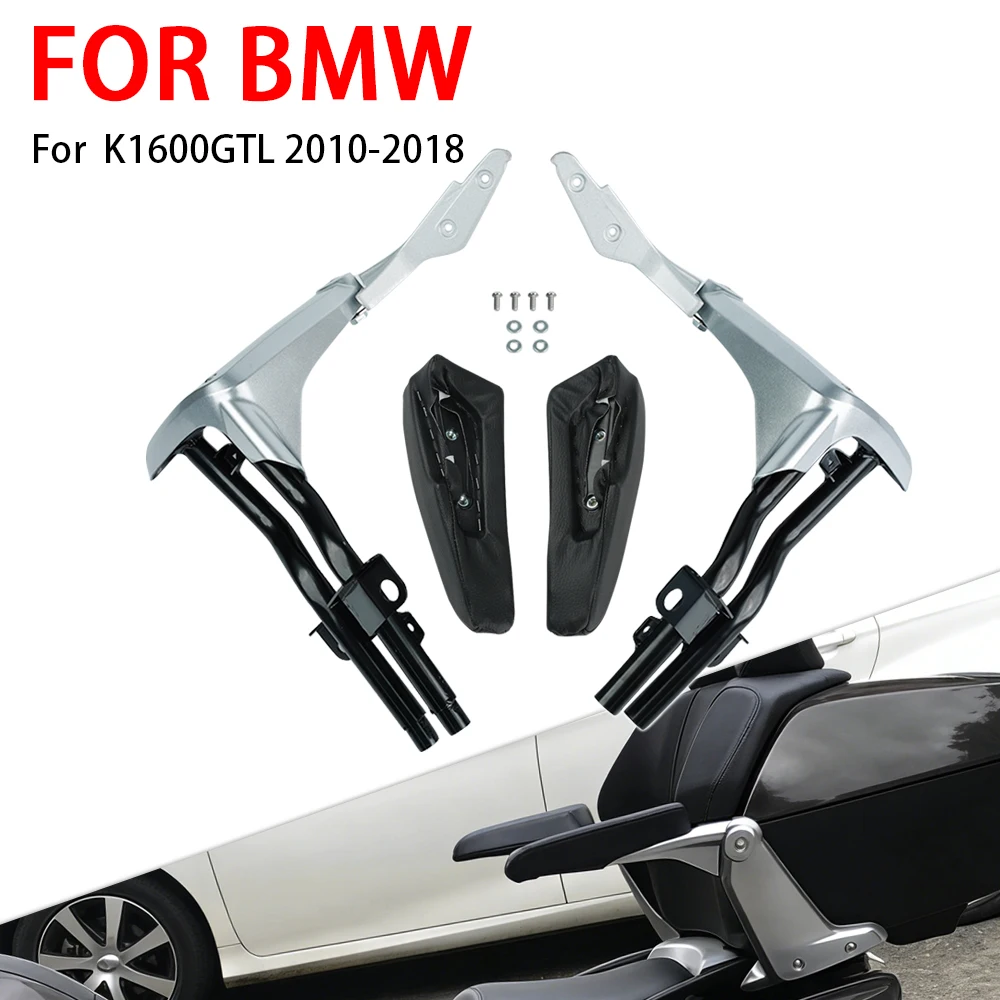 

For BMW K1600GTL K 1600 GTL 2010 2011 2012 2013 2014 2015 2016 2017 2018 Black Comfort Padded Adjustable Rear Passenger Armrests