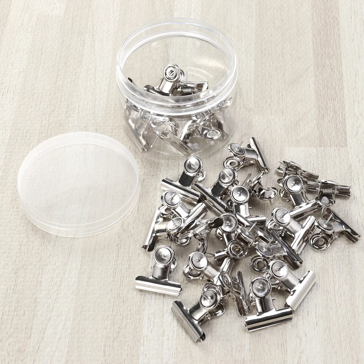 

30pcs 3.1Cm Round Head Ticket Clip Adjustable Handle Metal Paper Clips Strong Holding Office Supplies Binder Clips For Documents