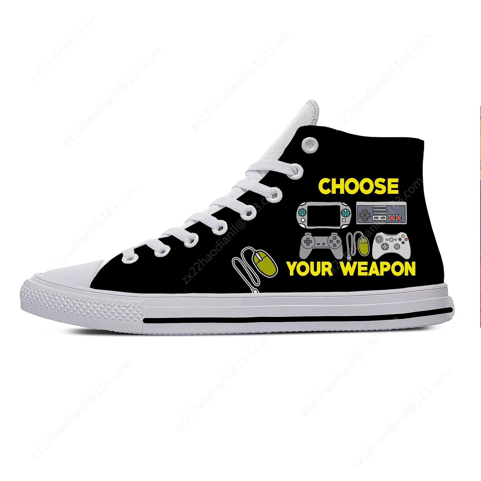 Choose Your High Top Sneakers Mens Womens Teenager Casual Shoes Game Controller Canvas Shoes 3D Print Lightweight Shoe