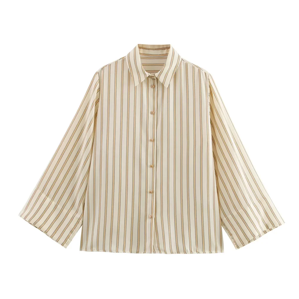 RARA 2025 striped temperament lazy style simple versatile wide sleeve loose shirt spring new women's clothing