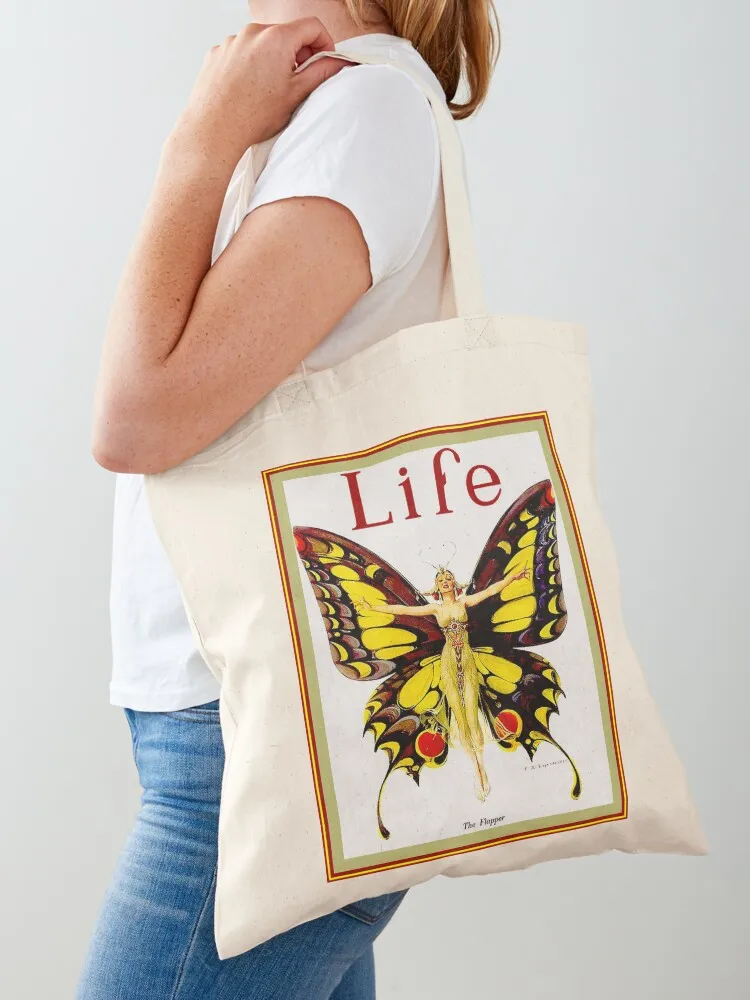 LIFE : Vintage 1922 Flapper Advertising Print Tote Bag tote bag screen canvas tote canvas shopping bag