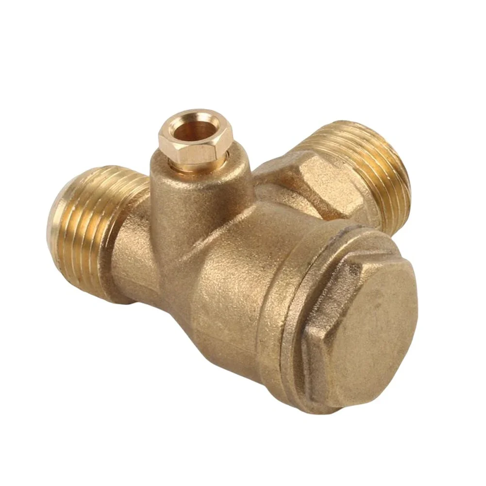 Brand New High Quality Check Valve Air Compressor 3-Port Air Tools Brass Home Male Threaded One-way Replacement 1pcs Connector