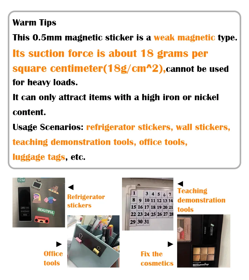 A4 Rubber Soft Magnet Sheet Sticker Black Magnetic Mats for Refrigerator Photo Picture Cutting Die Craft Magnetic One Side 0.5mm