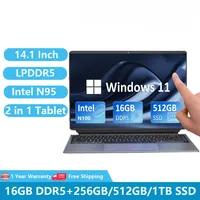 2024 2 IN 1 Tablets PC Laptops Windows 11 Netbook 14.1 Inch Touch Screen Intel Alder Lake-N100 16GB DDR5 PD Charging WiFi Office