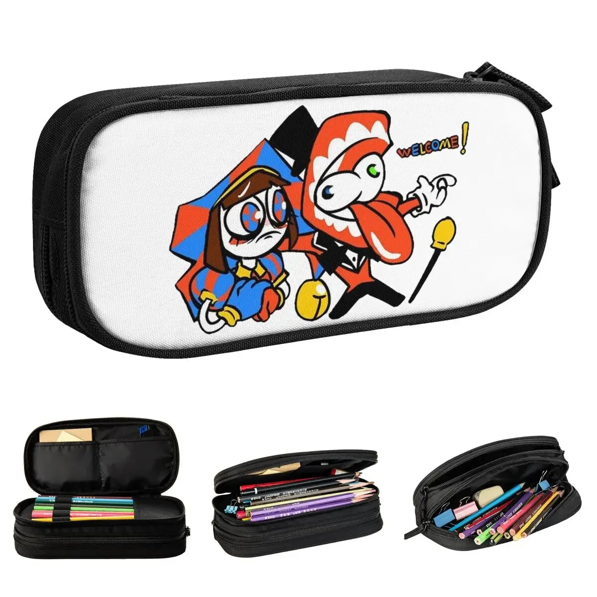 The Amazing Digital Circus Pencil Cases Pomni Jax Caine Zooble Bubble Pencilcases Pen Holder for Student Big Capacity Pencil Bag