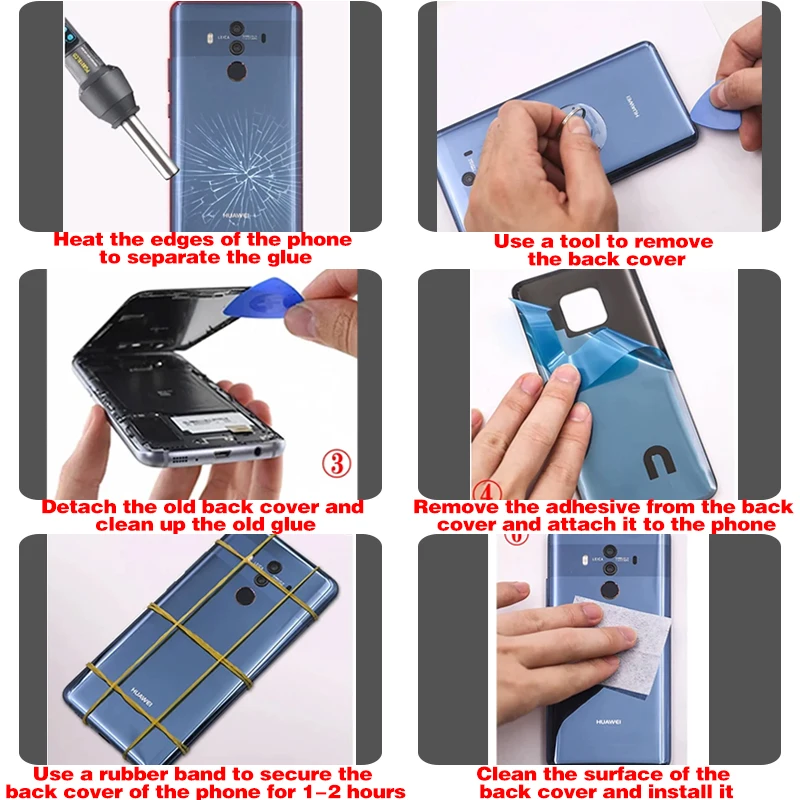 For iPhone 12 Mini Big Camera Hole Glass Panel 12 Phone Battery Back Cover Housing Case Rear Glass Panel ADD 3M Adhesive Replac