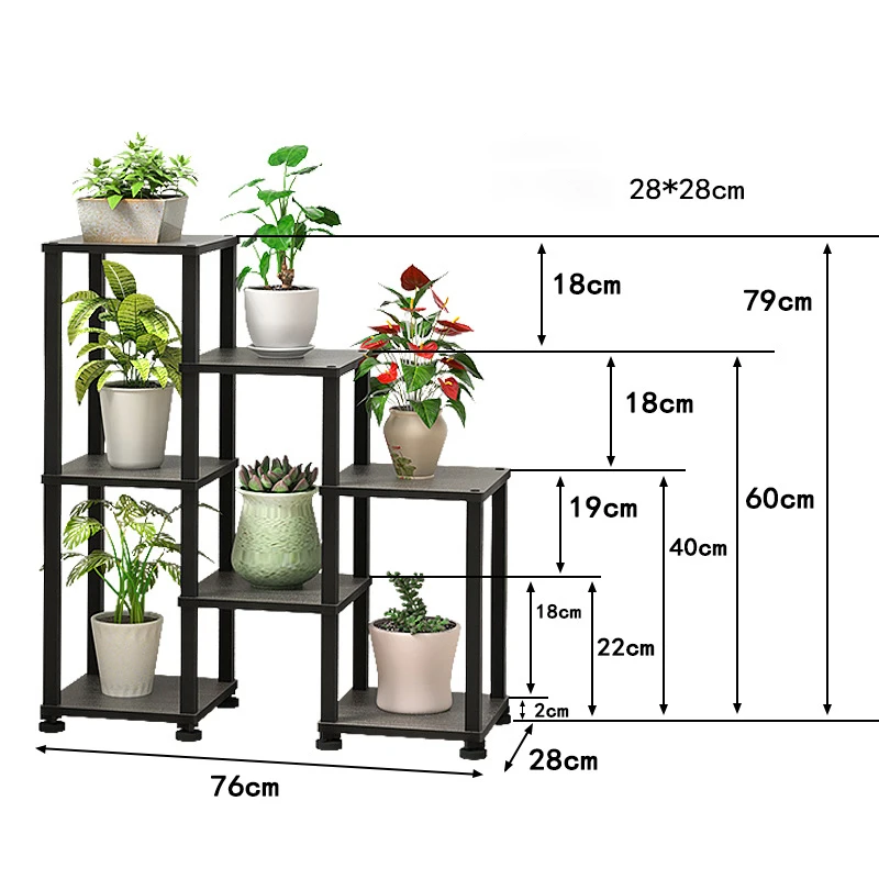 Scaffale da pavimento per soggiorno a 7 livelli supporto per piante da interno per balcone, corridoio, fioriera, espositore per vasi da fiori,