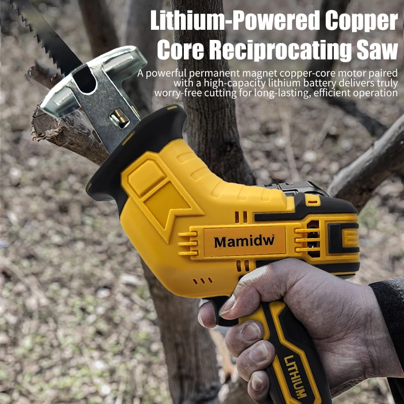 Cordless Reciprocating Saw Compatible with Dewalt 20V MAX Battery, 0-3000 SPM Variable Speed, Power Recipro Saw Mini with 4 Blad