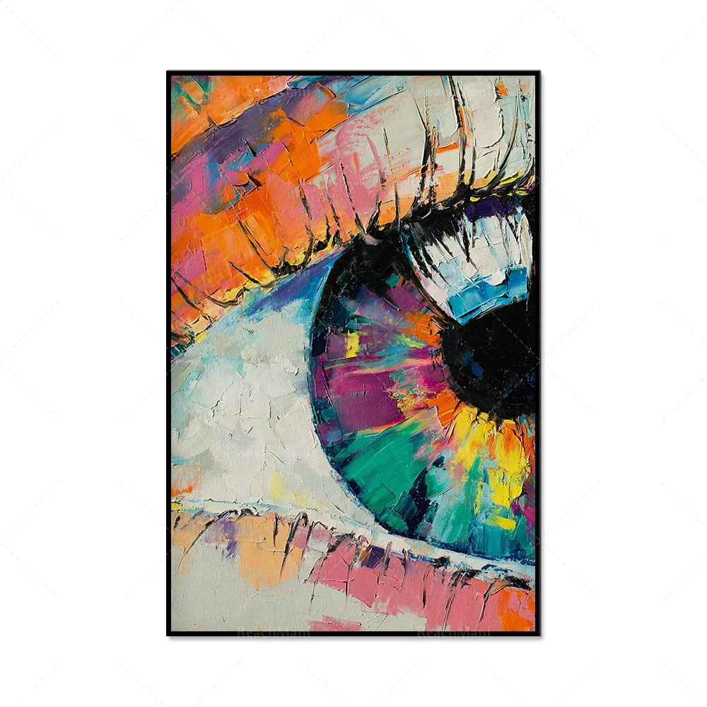 Contemporary abstract eye chart prints, color eye chart wall art canvas poster print