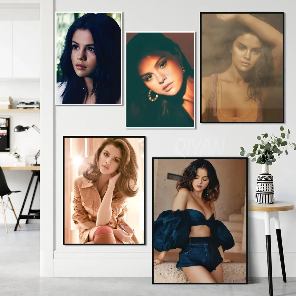 Popular Pop Poster Paper Print Home Living Room Bedroom Entrance Bar Singer-Selena Gomez Restaurant Cafe Art Painting Decoration