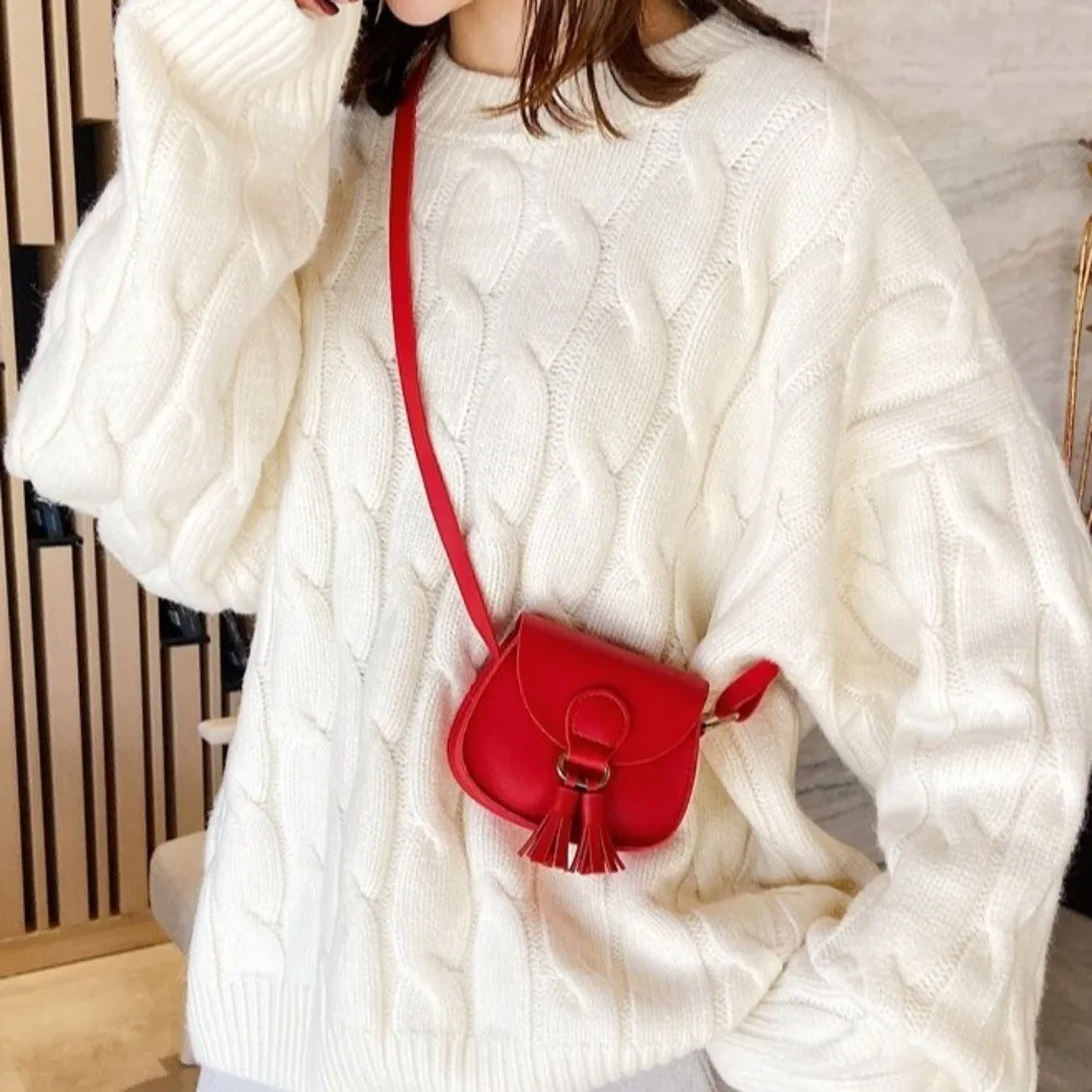 Daily Cute Children Shoulder Bag Mini Size Adjustable Kids Coin Purse Tassels PU Leather Princess Messenger Bag Children