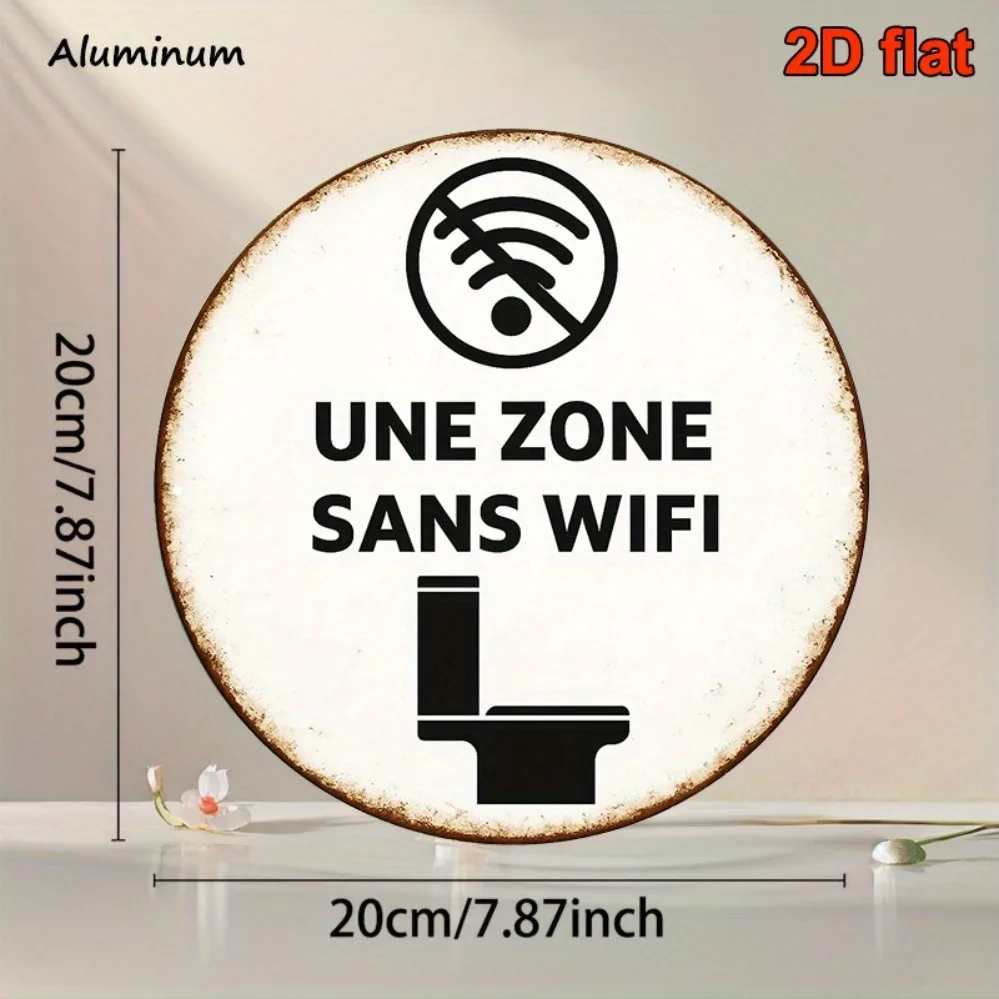 2D Metal Sign, 8x8 Inch Round 