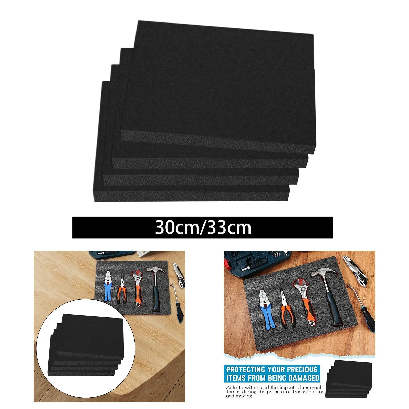 

4x Tool Box Foam Sheets Spare Parts Professional Cuttable Foam Inserts