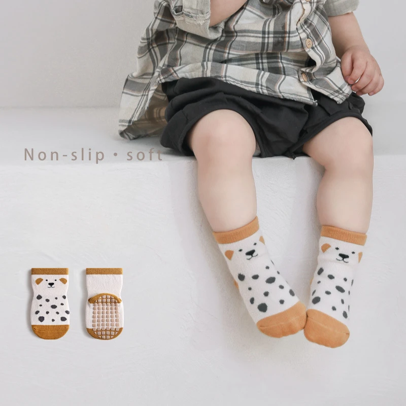 

Spring Autumn Children Baby Girls Boys School Mid Calf Long Socks Home Trampoline Socks Kids Toddler Floor Sport Non-slip Socks