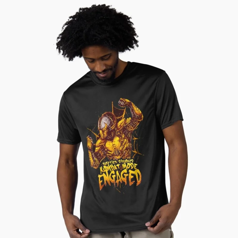 Vintage 90's Mortal Kombat Cyrax Gift tshirt for gamer 100% cotton printed Men's Short Sleeve Graphic T-Shirt All size tops