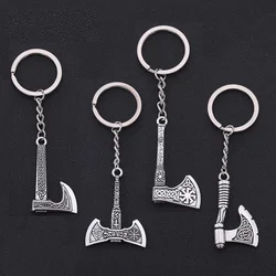 Skyrim 3D Slavic Perun Axe Pendant Key Chain Viking Thor Hammer Charm Odin's Symbol of Norse Valknut Irish Knot Men's Keychain