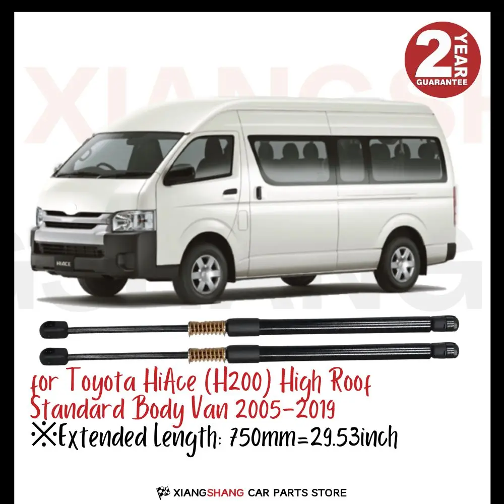 2pcs Rear Auto Open With Spring Damper for Toyota HiAce (H200) High Roof Standard Body Van 2005-2019 Trunk Boot Lift support