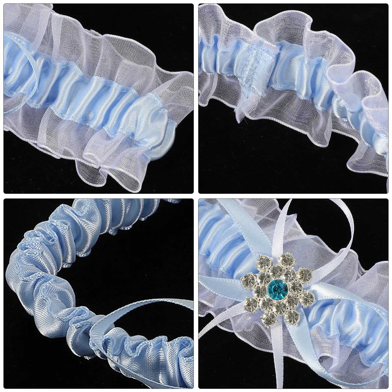 

1Set Women Lace Leg Garters Bridal Decor Stretchy Elasticated Belt Eye-Catching Design for Wedding Party Prom Pageants Bride