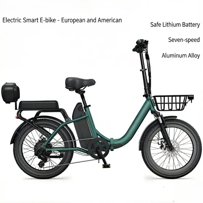 New foreign trade electric bicycle two-wheel portable foldable aluminum alloy male and female adult travel removable