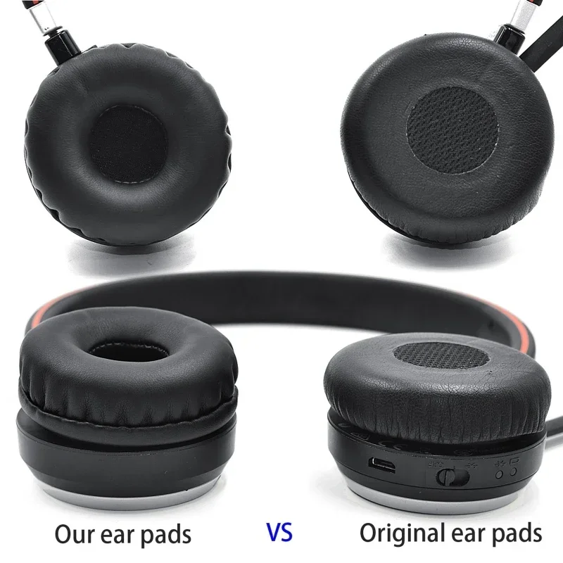 1Pair Replacement Leather Earphone Ear Cushion for Jabra Evolve 20 20se 30 30II 40 65 65+ Uc Ms Headset,ZUODUO
