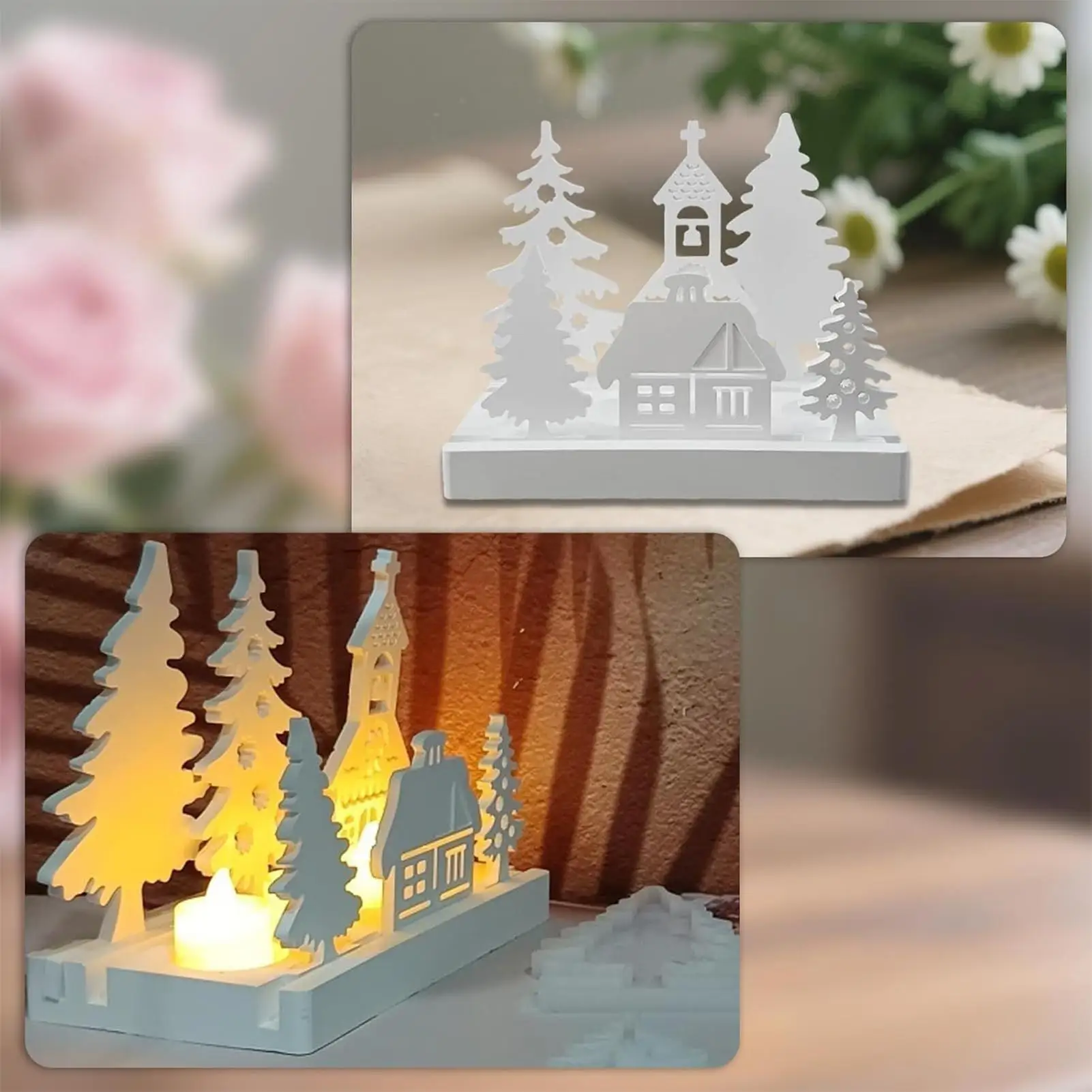 

7 шт./компл., дизайн дома, подсвечник для чайной свечи, силиконовая форма, сделай сам, украшения для замка, гипсовая форма, домашний декор, праздничные подарки