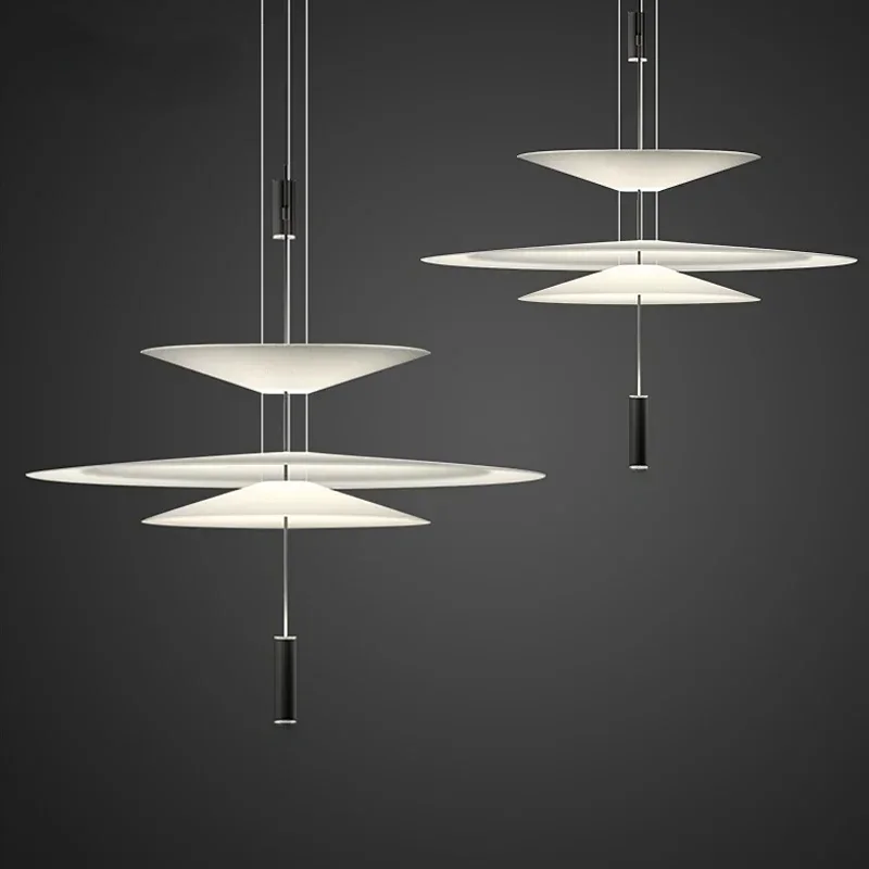 

Nordic LED Flying Pendant Lights Saucer Home Decor Denmark Designer Living Room Dining Table Bar Hanging Lamp Chandelier