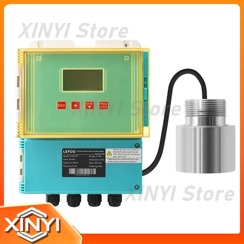 for LEFOO LFUD107 Ultrasonic Sludge Water Interface Level Meter 0 30m Range 0.5% Accuracy 304 Stainless Steel Probe