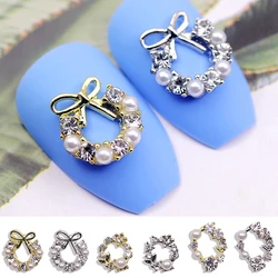 10PCS Luxry Alloy Christmas Garland Nail Art Decoration Charms Flower Spray Accessories For Manicure Decor Nail Supplies Parts