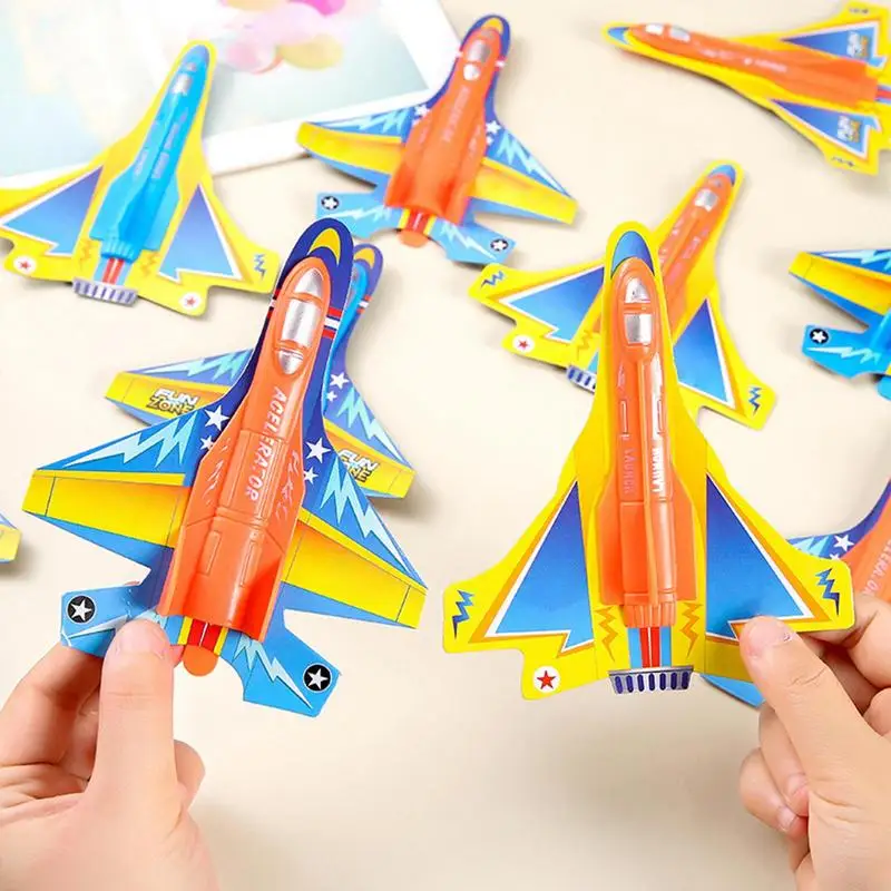 Jogando brinquedos do avião com alça de lançamento, aeronaves voadoras, presentes de aniversário para meninos e meninas, esportes ao ar livre