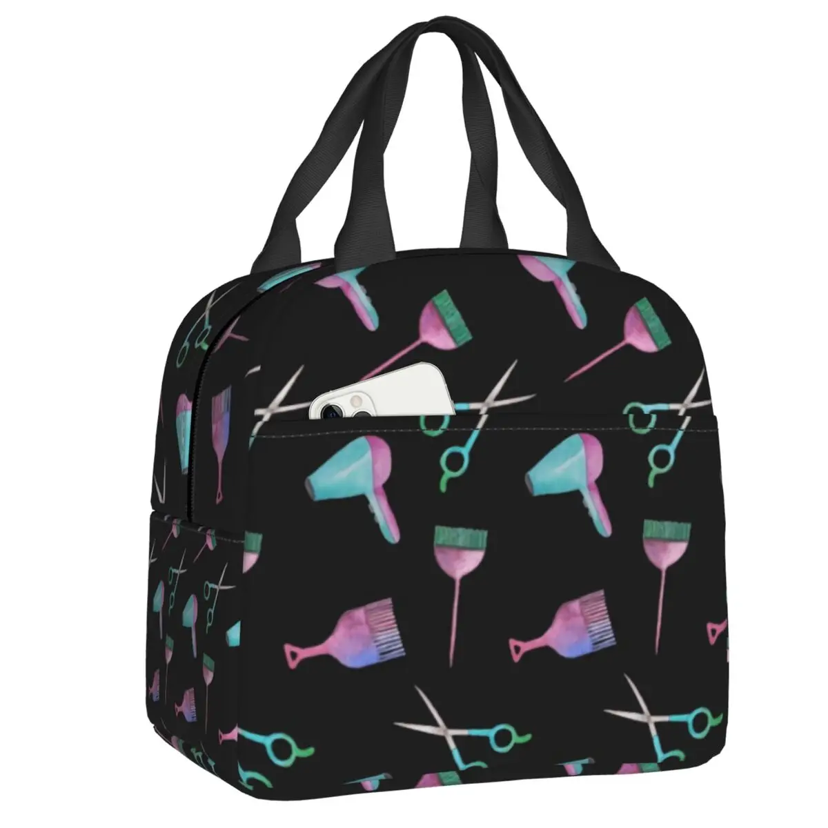 Custom Hairstylist Hair Dresser Barber Tools Insulated Lunch Bag School Hairdresser Lover Leakproof Thermal Cooler Lunch Box