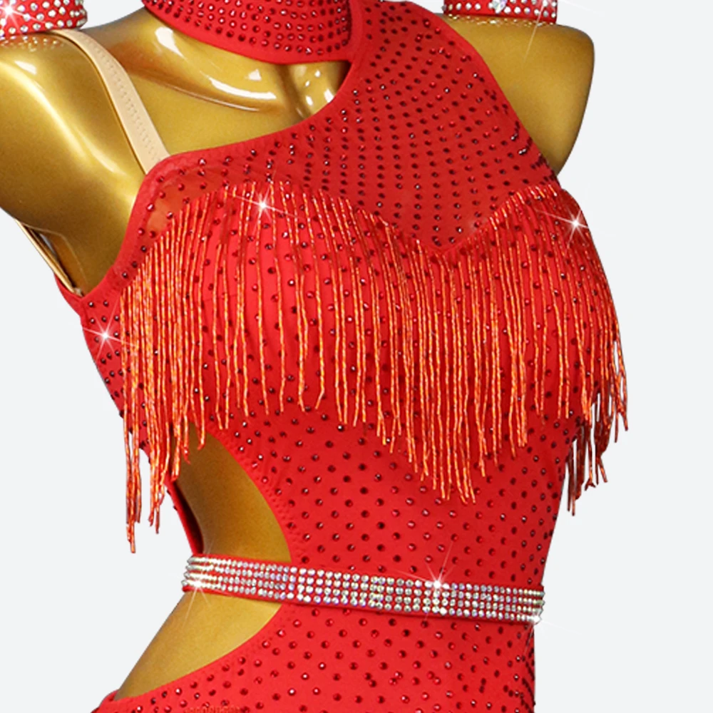 ラテンダンススカートパーティードレス2025アメリカン服ガールズミディレディースセクシースーツ練習エレガントフォーマルステージイブニングダンスウェア