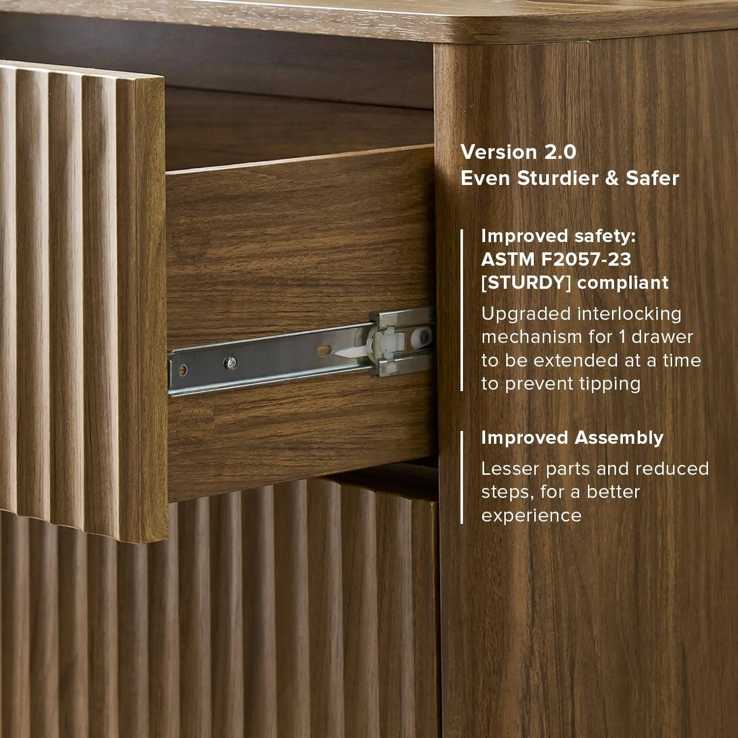 Brooklyn 3-Drawer Dresser, Modern Wood Chest, Walnut