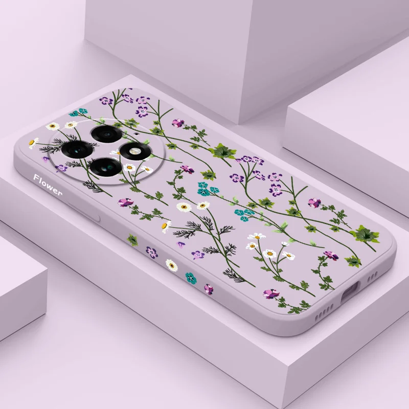 Fresh Flower Vine Phone Case For Oneplus 13 13R 12 12R 11 11R 10 10R 10T 9R 9RT 9 8T 8 7 7T Pro 5G Liquid Silicone Cover