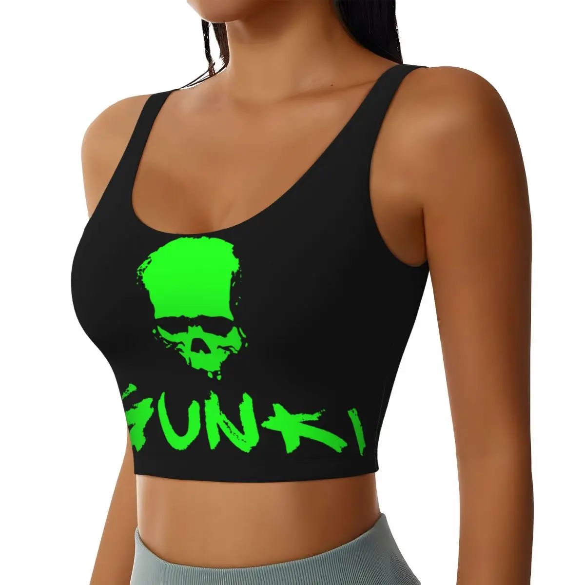 Custom Gunkis Logo Sports Bra for Women High Impact Workout Yoga Crop Top