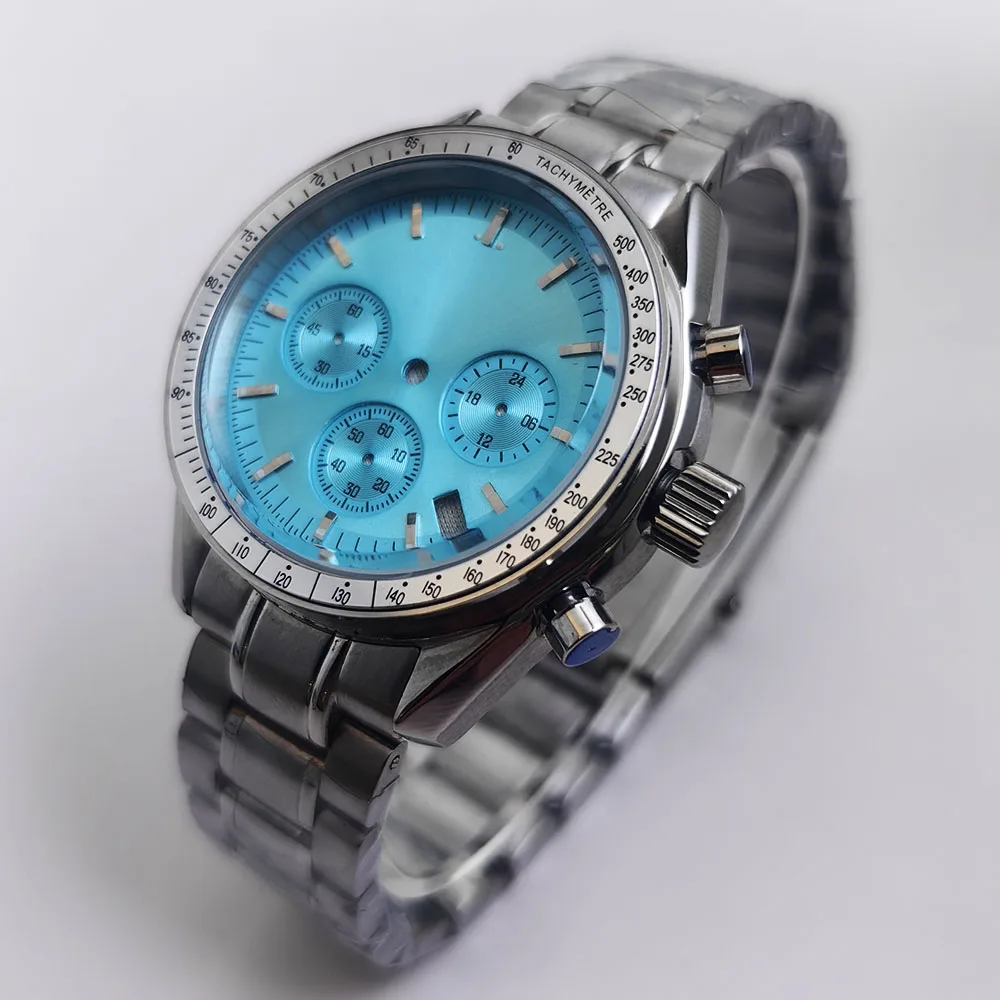 40 مللي متر حافظة ساعة حافظة من الفولاذ المقاوم للصدأ حزام ومينا لساعة يد تعمل بالحركة VK63 VK63 أجزاء إصلاح ملحقات الساعة