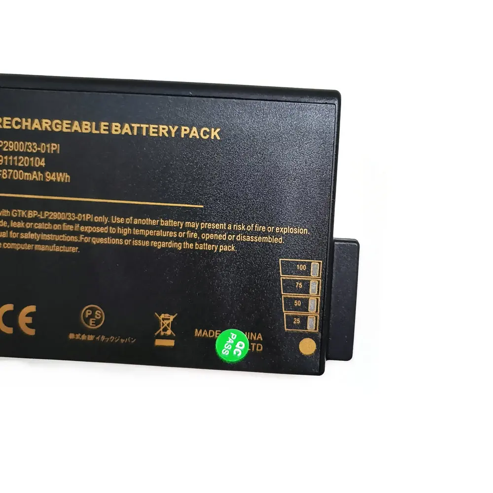 BP-LP2900/33-01PI Laptop Battery For Getac X500 S400 M230 V100 V200 V1010 BP-LP2900 BP-LC2600 BP-LC2600/33-01SI
