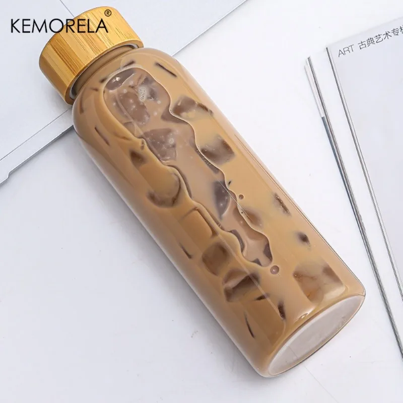 2/4PCS Glass Sports Water Bottle with Lid Leak-Proof And Heat-Resistant 500/750/1000ML for Camping Outdoor Activities And Sports