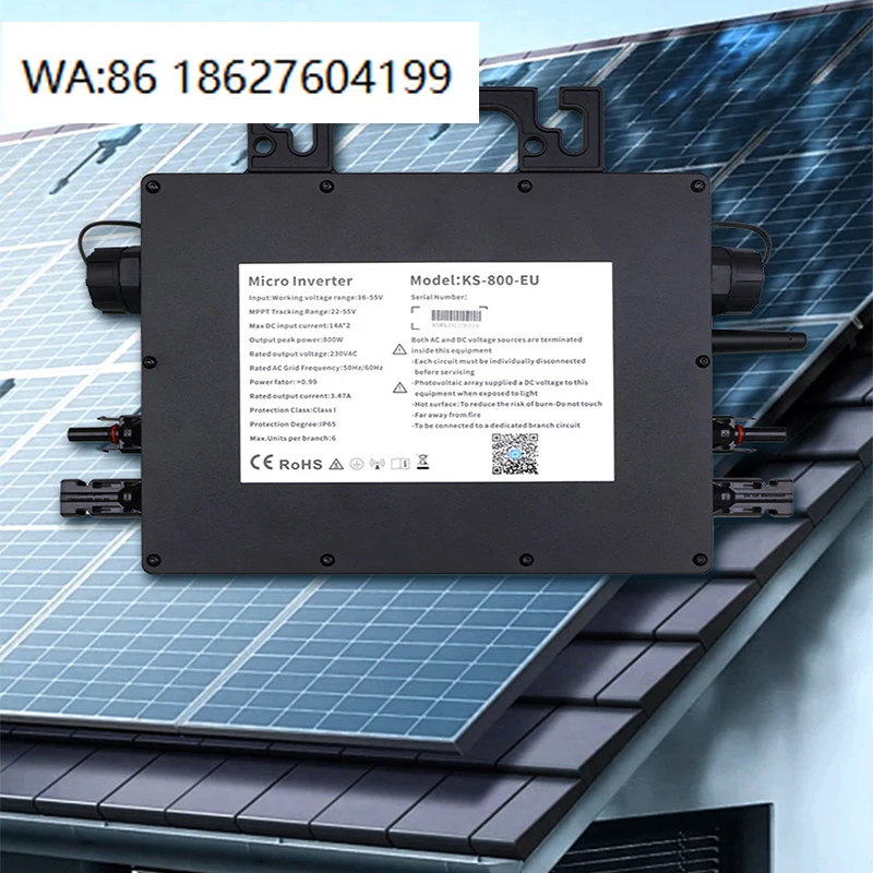 800W Grid Connected PV System IP66 Waterproof WIFI Network Suitable For Balcony Solar System Home On Grid PV Kit