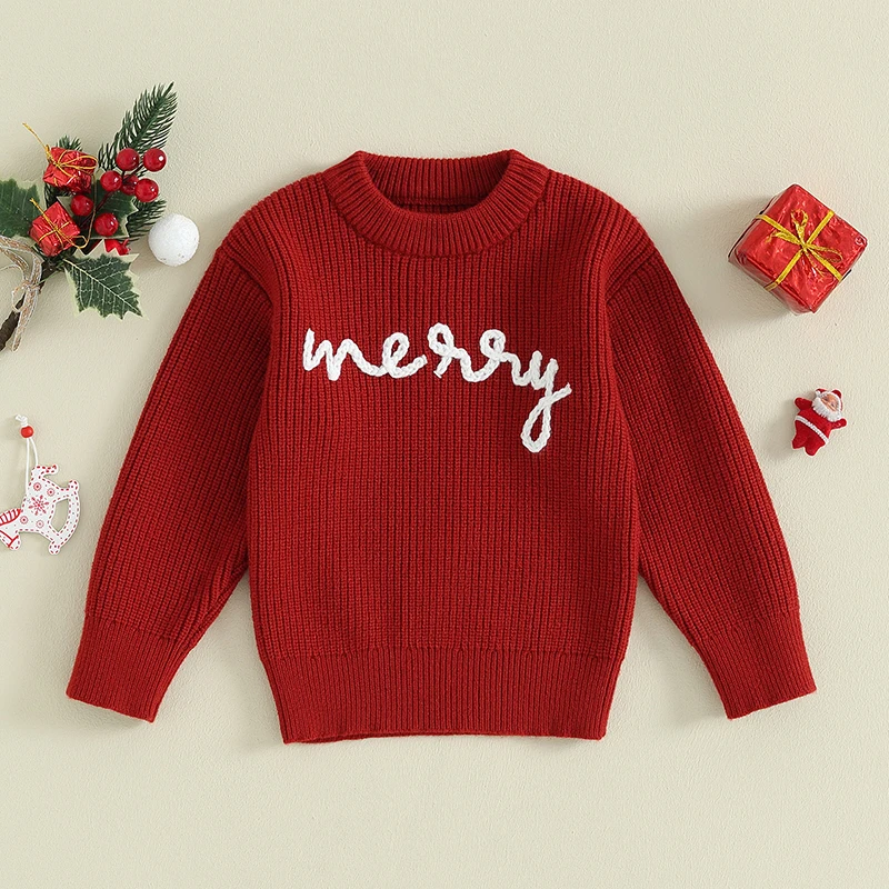 Children s Holiday Sweater Cozy Knit Pullover with Festive Design for Boys and Girls Long Sleeve Crew Neck Winter Clothing