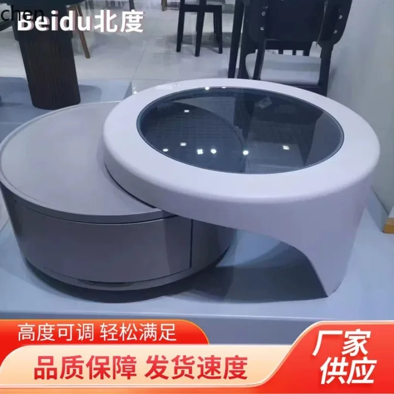 FZ Minimalist Coffee Table Square Furniture Vintage Style Home Use Extendable Simple Wabi-Sabi Style Round Coffee Table