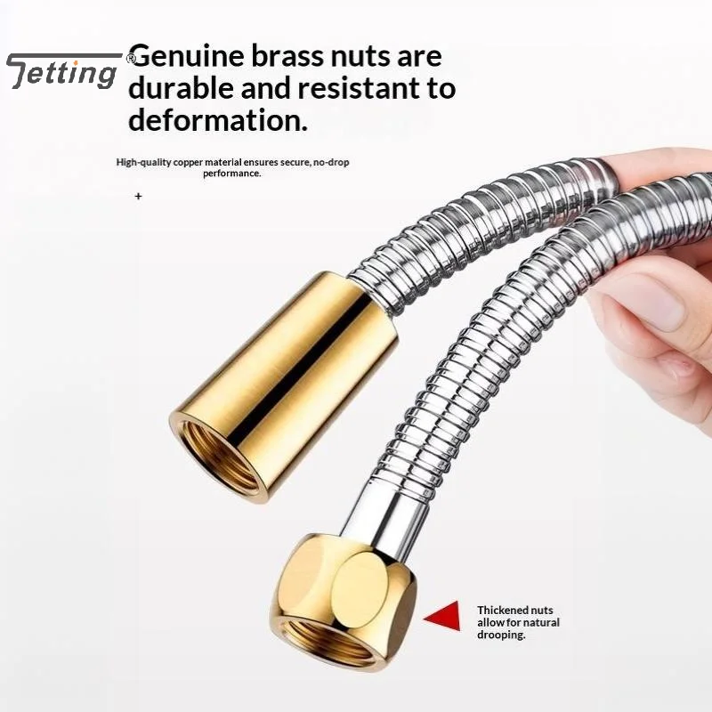High-pressure Shower Hose; Delivers High Water Flow; Made Of 304 Stainless Steel With Thickened Hose Walls.