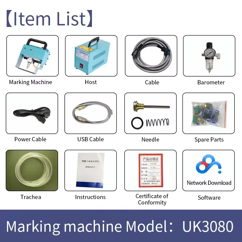 FCMARK UK3080-A Factory Price Handheld Steel Nameplate Vin Chassis Number Dot Peen Metal Engraving Machinery Marking Machine