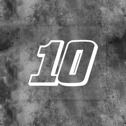 Number 10 Racing Helmet Motorcycle Stickers Funny 3D JDM Vinyl Decals on Auto Window Door Bumper Body Motorcycle Accessories