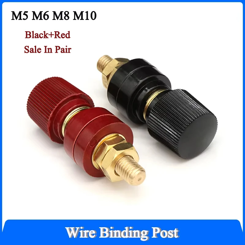 

1-25Set Black+Red M5 M6 M8 M10 Wire Binding Post Thread Screw Weld Inverter Clamp Power Supply Splice Connect Battery Terminal