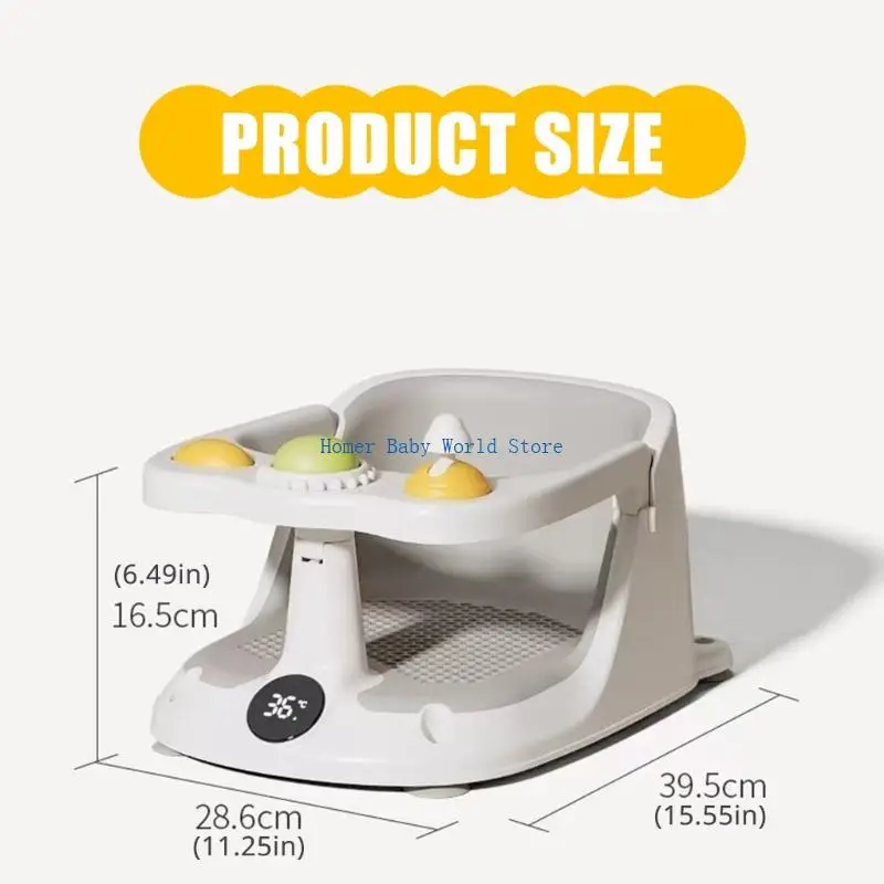 온도 디스플레이 욕조 시트가 포함 된 B2QD 베이비 욕조 좌석 등받이 지원을 제공합니다.