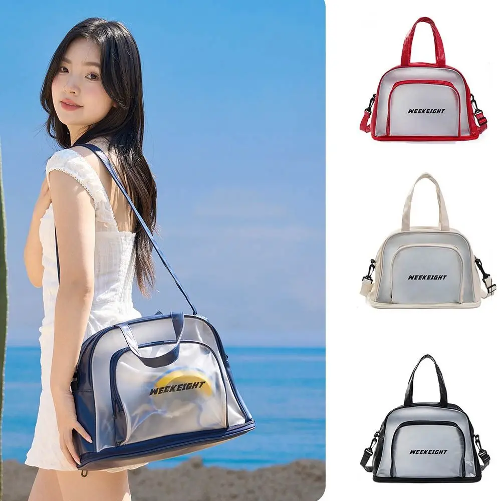 

Large Capacity PVC Swimming Bag Waterproof Wet Dry Separate Compartment Beach Pool Bag PVC Material Shoe Pocket Sports Gym Bag