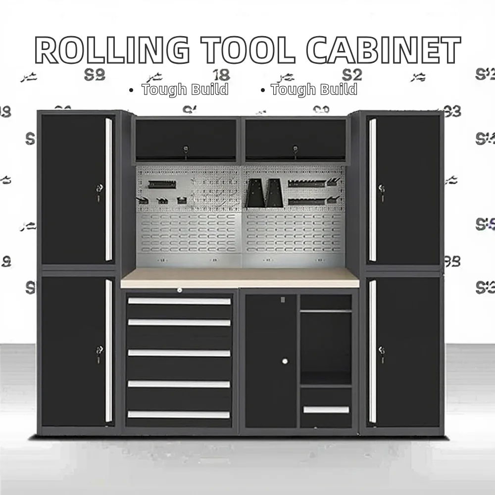 Multi-Drawer Iron Rolling Tool Cart Heavy Duty Tool Cabinet Mobile Industrial Tool Chest Modular Garage Storage System Lockable
